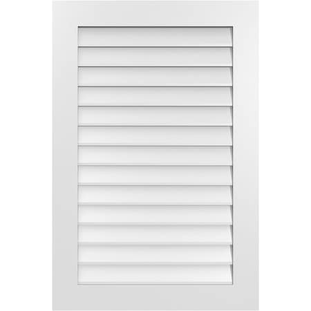 Ekena Millwork Vertical Surface Mount PVC Gable Vent: Non-Functional, w/ 3-1/2"W x 1"P Standard Frame, 28"W x 42"H GVPVE28X4201SN